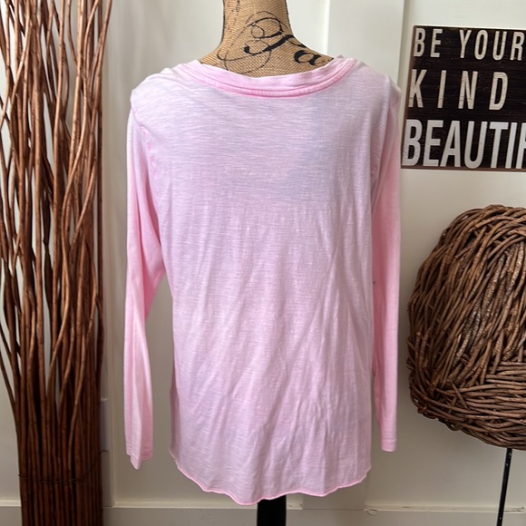 Vanilla Star Pink Long Sleeve Twisted Front Tee Shirt - Picture 5 of 8